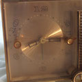 A close up of the clock face