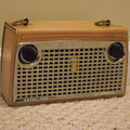 1956 Zenith Royal 700, this is Zenith's first leather transistorized portable radio.