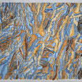Steinbruch im Abendlicht - color. Grafik auf Papier - 500x600 mm