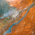 Salzkristalle an den Ufern des Natronsees - Tansania - Mischtechnik - Acryl auf Leinwand - 800x800mm