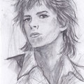 DAVID BOWIE- 20 x 14 cm - mixed media Graphite Aquarelle - CHF 180