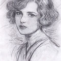 ZELDA FITZGERALD- 20 x 14 cm - mixed media Graphite Aquarelle - CHF 180