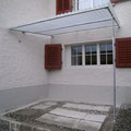 WANA 240. 1 Zoll Rohrrahmen. Dach aus Polycarbonat Wellplatten 2,8 mm, Wabenstruktur klar