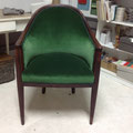 FAUTEUIL TONNEAU - Restauration complète - Tissu velours LELIVRE