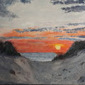 2021.Zonsondergang, 30x40 (acryl met tekeninkt)