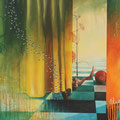 "Curtain of Power" - acryl op doek 165 x 60 - verkocht