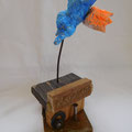 kleines scheißerchen, 2019, papiermaché, holz, draht
