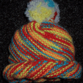 Gorrito odessa con pompón de colores  tejido por Estrella