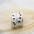 "Pink Or Blue" - Silberringe 925 mit Sapiren / Rubinen, je 550.-