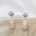 "Tannenzapfen" - Ohrstecker Silber 925 mit lavendelfarbenem Chalcedon, 605.-