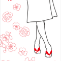 002　ひらひらのスカートに下駄