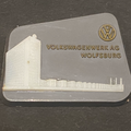 Besucherabzeichen VW Wolfsburg 70 grau Schrift erhaben