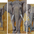 * 424. Elefanten Triptichon 75 x 45 cm