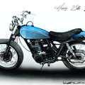 バイクの水彩画