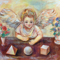 「芸術の天使〜形〜」　150×150mm　2017年　パステル画