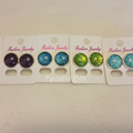 Cabochon Ohrstecker *Glitzer*- Stk. 8,00 EUR