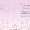 Innenseite Klappkarte Hochzeit