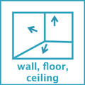 wall, floor, ceiling