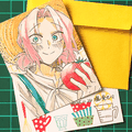 しおのみさん画の穂！いきいきとした線画とやわらかい塗りがたまらんです😢お手紙の色味まで元気でかわいくて……愛