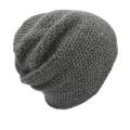 Alpaka-Beanie fine mittelgrau