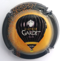 Marque : GARDET  N° Lambert : 8a Couleur : Fond orange, contour noir Description : Montgolfière - nom de la marque  Emplacement : 