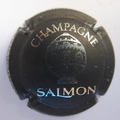 Marque : SALMON N° Lambert : 24a Couleur : Fond noir et métal, contour Or Description : Montgolfière et nom de la marque Emplacement : 