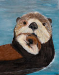 Otter Porträt Leinwand Kunstdruck Malerei Kunst Tierart