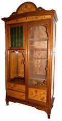 Französische Jugendstil Vitrine Art Noveau Mahagoni Intarsien Gallé-Stil ca 1910, € 3000,00