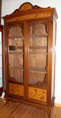 Französische Jugendstil Vitrine Art Noveau Mahagoni Intarsien Gallé-Stil ca 1910, € 3000,00