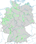 Karte zur Verbreitung der Streifengans (Anser indicus) in Deutschland