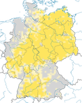 Karte zum Brutvorkommen des Rotmilans (Milvus milvus) in Deutschland