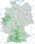 Karte der Brutvorkommen der Rostgans in Deutschland.