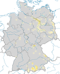 Karte zum Brutvorkommen des Flussuferläufers (Actitis hypoleucos) in Deutschland.