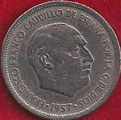 MONEDA ESPAÑA - KM 786 - 5 PESETAS - ESTADO ESPAÑOL - 1.957 * (58) COBRE - NÍQUEL (BC/VG) 1€.