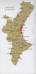 Mapa de la Zona de la Comunidad Valenciana donde se planta la chufa.