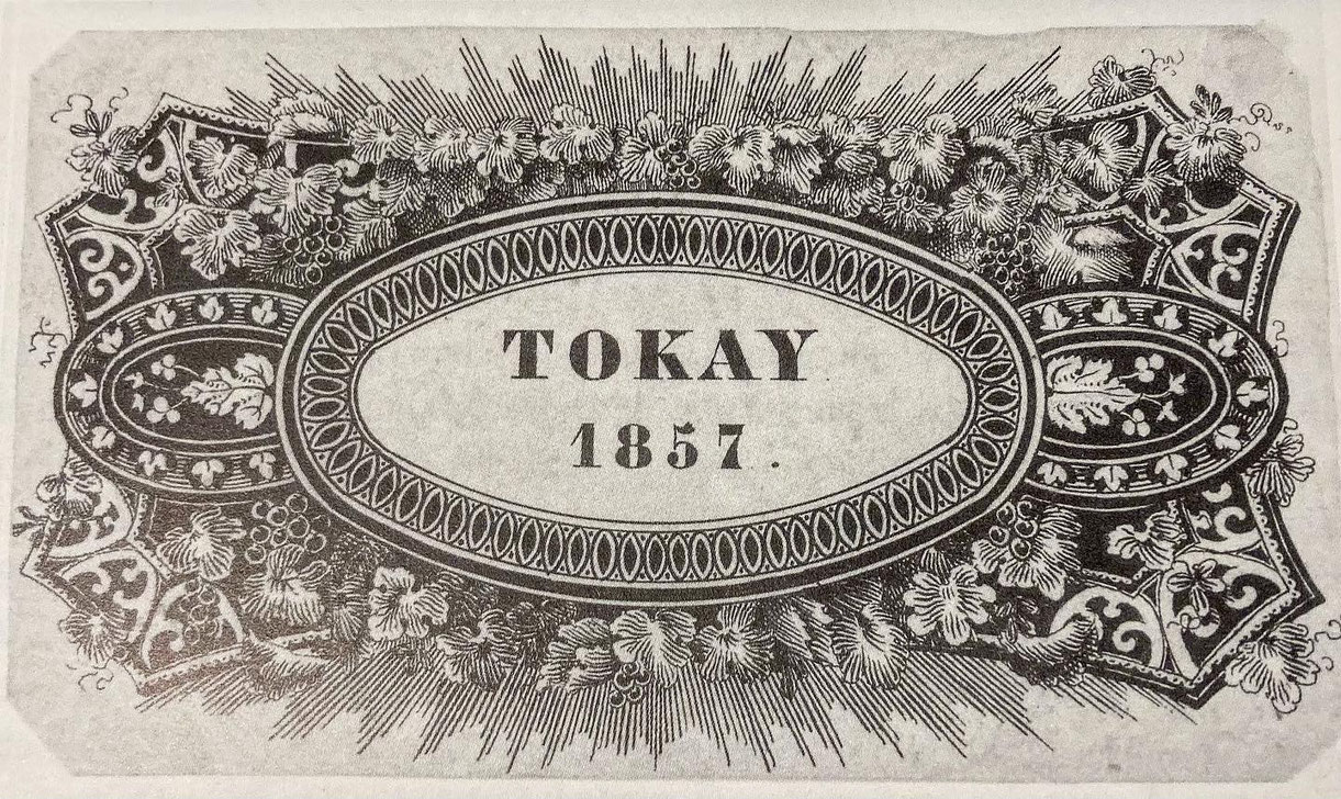 Une des plus anciennes étiquettes de Vin d'Alsace - un Tokay 1857