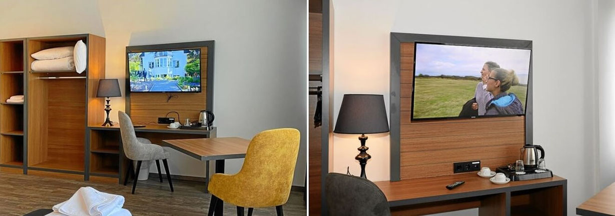 Hotelzimmer mit TV und WLAN-Internet