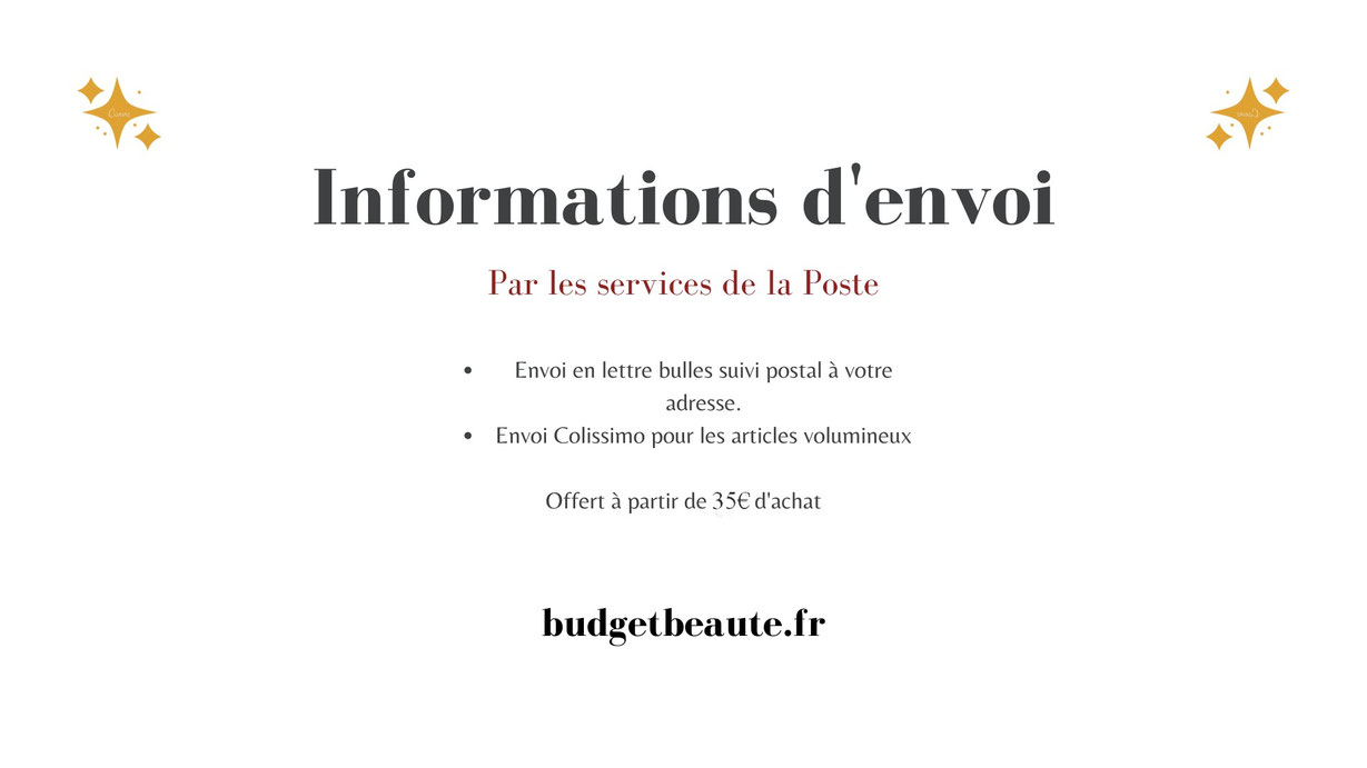 Informations d'envoi boutique en ligne Budget Beauté