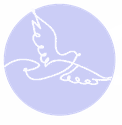 Taube in fliederfarbenen Kreis