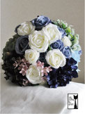 クラッチブーケ（造花ブルーグラデーション）