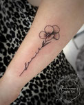 Name script text fineline flower floral tattoo