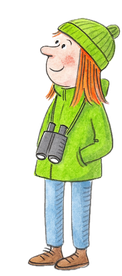 Illustration einer Person mit Fernglas als Symbol für Selbstbeobachtung und Bewusstwerden von Selbstregulation, um innere Prozesse und Verhaltensmuster im Alltag besser zu verstehen