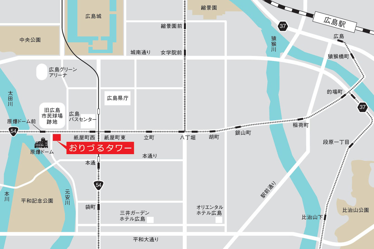 おりづるタワー地図