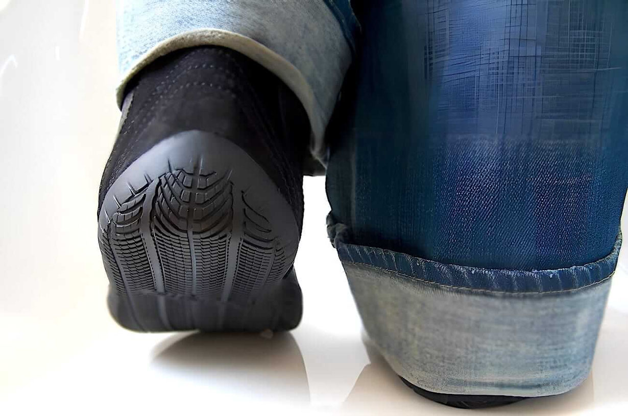 Barfußschuhe mit dünner Profil Sohle beim Laufen