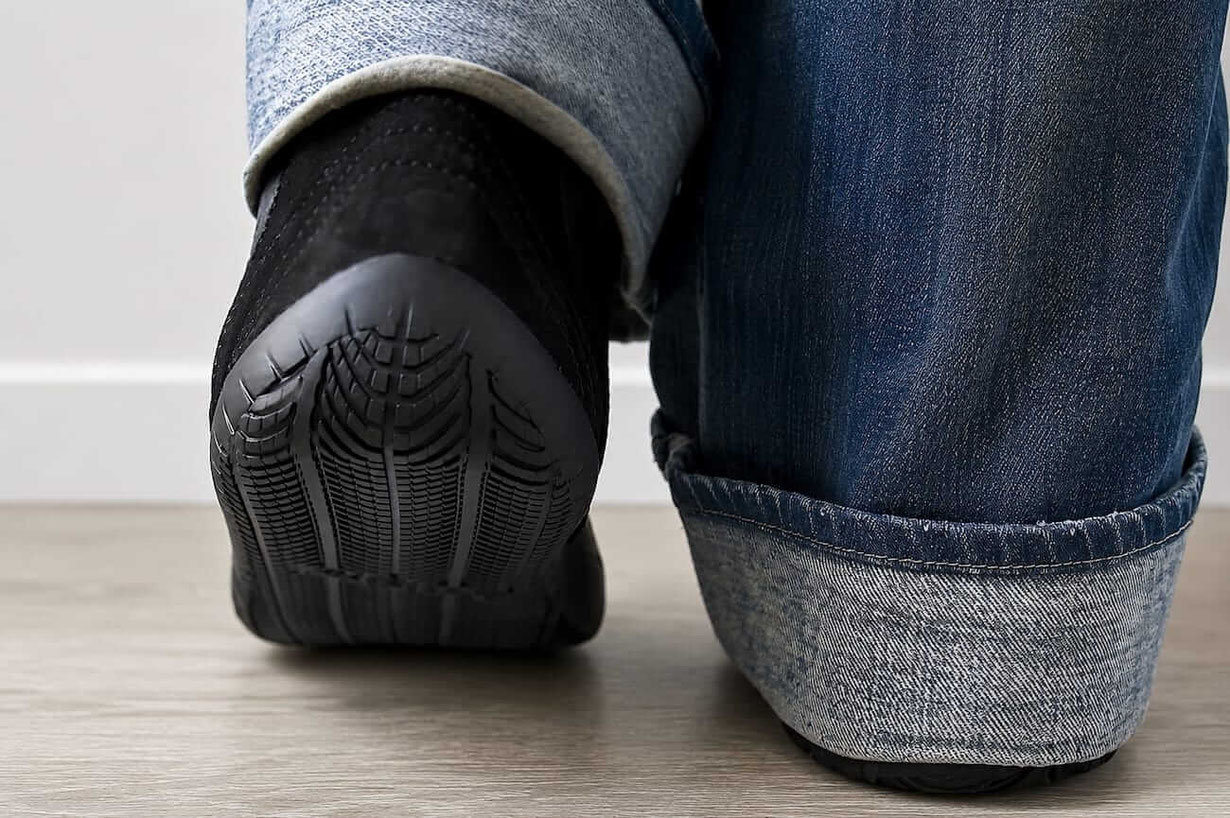 Barfußschuhe mit dünner Profil Sohle beim Laufen