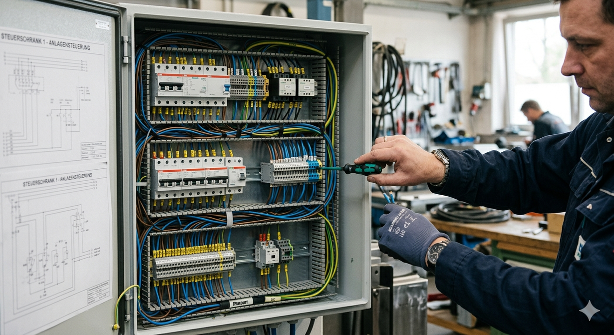 Elektriker von Elektro Hochfilzer bei der Installation in Ellmau