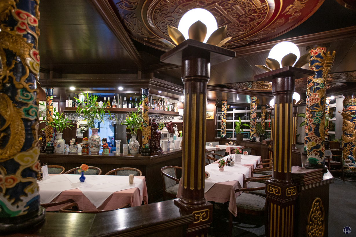 Hong-Kong-Garten, Berlin-Marienfelde. Blick auf die Bar.