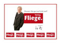 Jürgen Fliege neben dem Logo seines Fliege-Magazins
