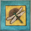 punziertes Lederbild Libelle