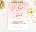 pink and rose gold invitation